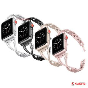 بند استیل نگین دار ساعت هوشمند Apple Watch 38/40mm مدل Jansin