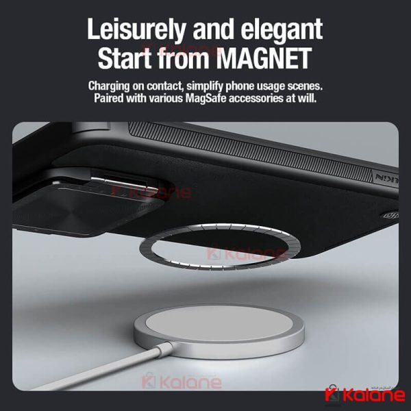 قاب محافظ نیلکین گوشی Xiaomi 14 مدل CamShield Leather Magnetic